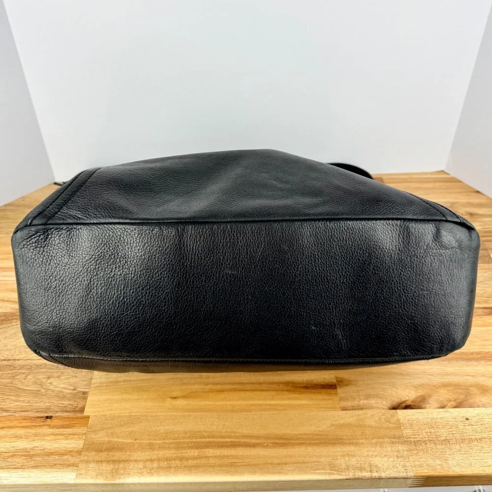 Kate Spade New York Black Leather Shoulder Bag‎ Tassel Detail Designer
